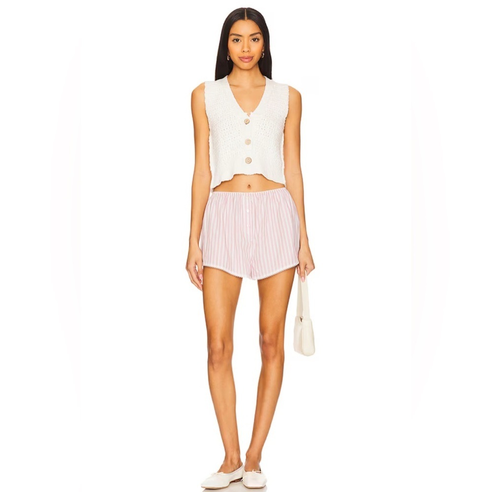 Free People NWT We The Free Ava Cropped Sweater Vest In Sugar Straw Size M - Picture 9 of 17